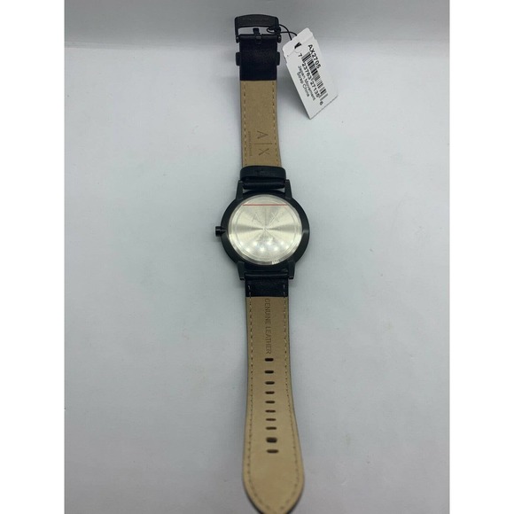 Armani Exchange Cayde Black Watch AX2705 NEW IN BOX Black Leather Strap - Picture 4 of 10